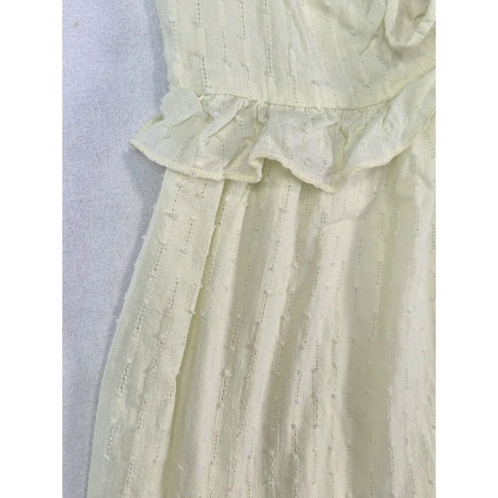 Free People Women Butter Yellow Sundress Tiered Boho Maxi Cottagecore Dress READ - Picture 4 of 9